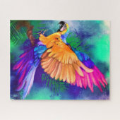 Belle couleur de perroquet puzzle aquarelle (Horizontal)