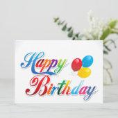 belle couleur joyeuse carte de ballons d'anniversa (Debout devant)