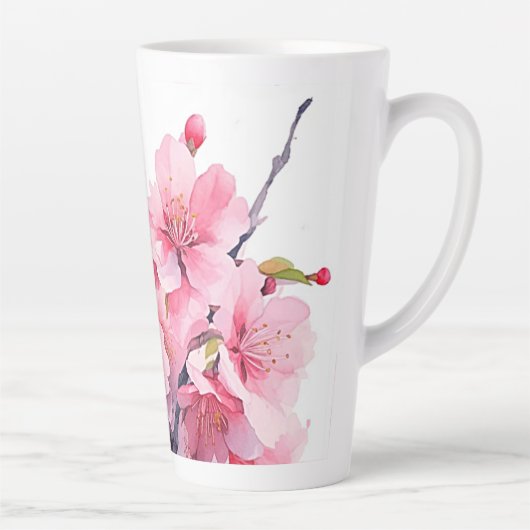 Belle Coupe Latte de Mug Fleur de Cerise (Droite)