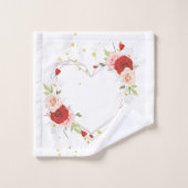 belle couronne fleurie avec aquarelle rose (Gant de toilette)