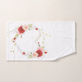 belle couronne fleurie avec aquarelle rose (Serviette à main)