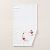 belle couronne fleurie avec bain d'aquarelle rose (Serviette à main)