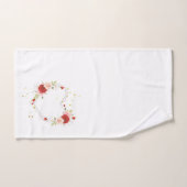 belle couronne fleurie avec bain d'aquarelle rose (Serviette à main)