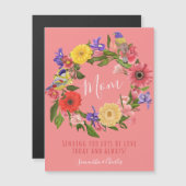 Belle couronne florale Bonne carte de fête des mèr (Devant / Derrière)