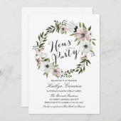 Belle couronne florale - Invitation de la fête des (Devant / Derrière)