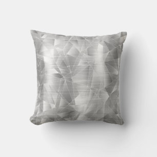 Belle Coussin de Motif géométrique Silver de luxe