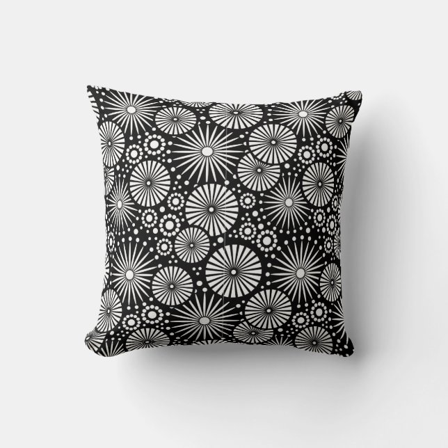 Belle Coussin rétro noir et blanc (Recto)