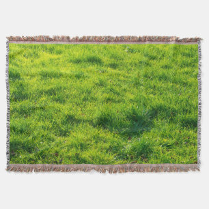 Belle couverture de jet de motif d'herbe verte