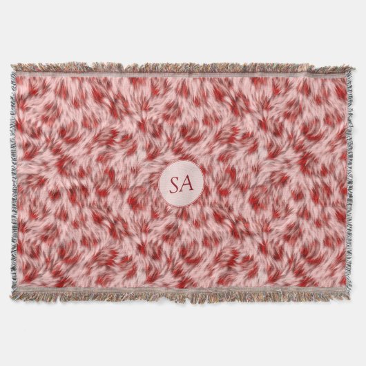 Belle couverture décorative monogrammée rouge et r (Devant)