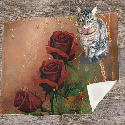 Belle couverture en polaire avec Rose