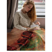 Belle couverture en polaire avec Rose