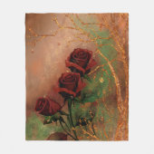 Belle couverture en polaire avec Rose (Devant)