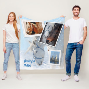 Belle Couverture en polaire Chevaux Avec Photos