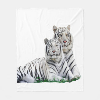 Belle couverture en polaire tigre blanc