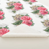 Belle couverture Sherpa aux roses rouges (3/4)