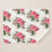 Belle couverture Sherpa aux roses rouges (Devant (Horizontal))