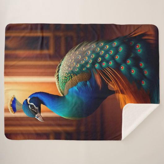 Belle couverture Sherpa Peacock (Devant (Horizontal))