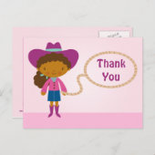 Belle cowgirl lasso fille merci carte postale (Devant / Derrière)