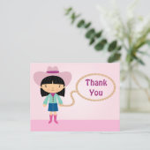 Belle cowgirl lasso fille merci carte postale (Debout devant)