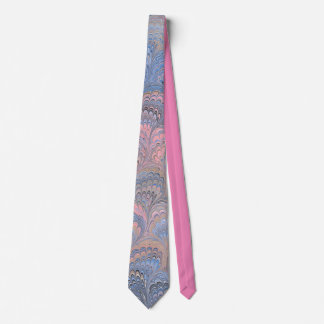 Belle Cravate en papier marbré d'époque
