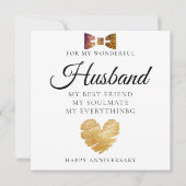 Belle Cravate Mari Mariage Anniversaire Carte (Devant)