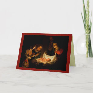 Belle crèche Scène de Noël Carte de Noël 1620 copi