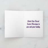 Belle Croix avec Roses Carte de Fête (Intérieur)