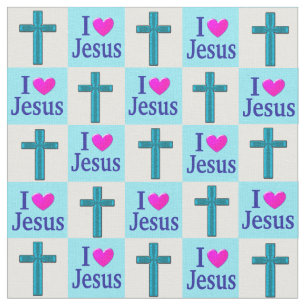 BELLE CROIX BLEUE J'AIME LE TISSU JÉSUS