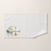 Belle Croix de Pâques avec Lys de Pâques (Serviette à main)