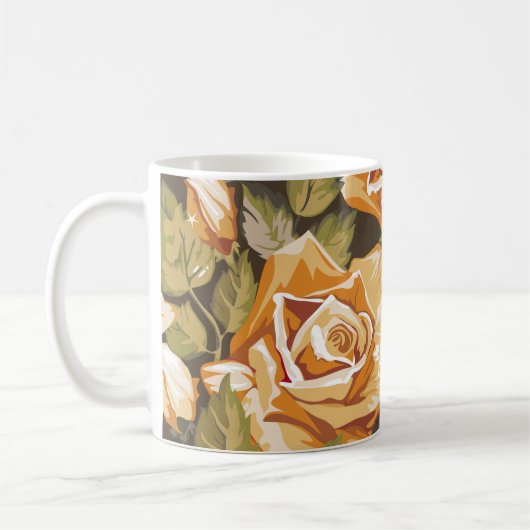 Belle croquis floral Coffee Mug (Gauche)