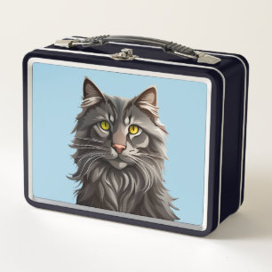 BELLE CUISINE CAT RETRO METAL LUNCHBOX
