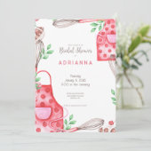 Belle Cuisine Rose Invitation à la douche nuptiale (Debout devant)