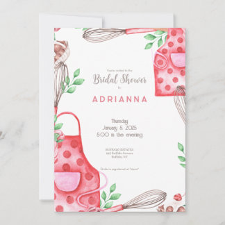 Belle Cuisine Rose Invitation à la douche nuptiale