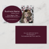Belle Dame Brown Haired - Cartes de visite Imagina (Devant / Derrière)