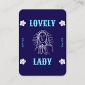 Belle Dame habillée en Carte de Prière Bleue (Devant)