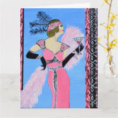 Belle dame pliée carte de vœux (Fleur jaune)