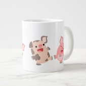 Belle Danse Caricature Cochons Jumbo Mug (Devant droit)