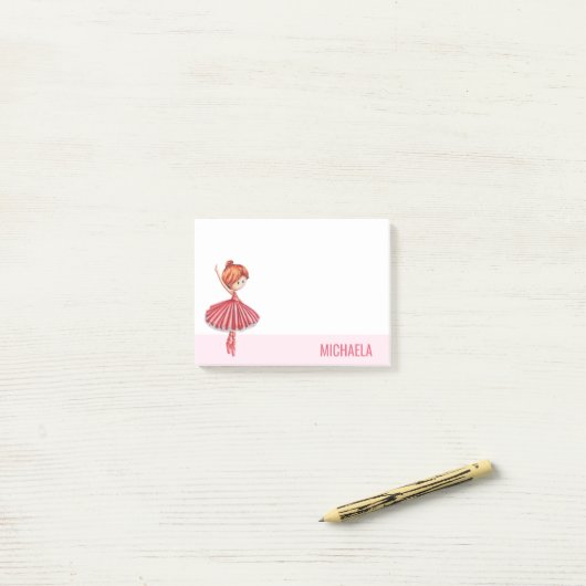 Belle Danse de Ballet Rose avec Tutu Post-it Notes (Sur un bureau)