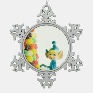 Belle de Pixie Elf Tin Sneeuwvlok Ornament