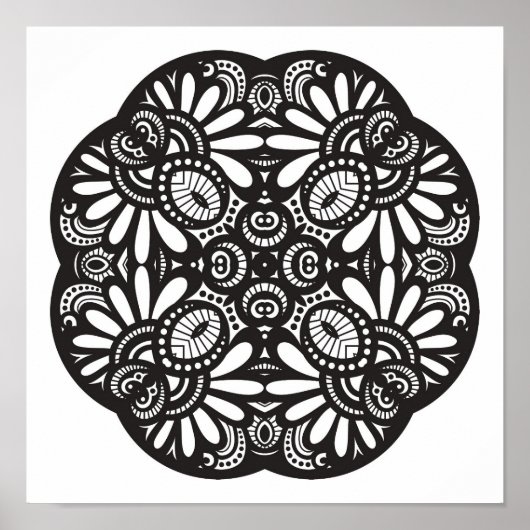 Belle Déco Carré noir Doodle 2 (Devant)