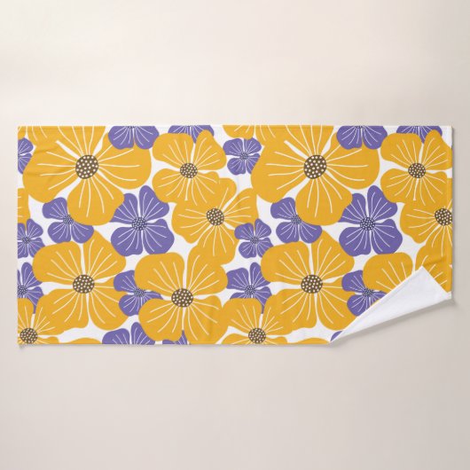 Belle décoration de style moderne abstrait floral (Serviette de bain)