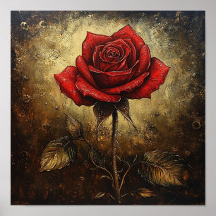 Belle décoration murale de rose en fleurs Art déco
