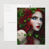 Belle Déesse aux Cheveux Rouges et Carte Postale d (Devant / Derrière)