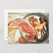 Belle déesse de lune en Carte postale Rouge (Devant / Derrière)