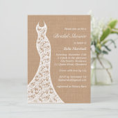 Belle Dentelle & Burlap Invitation de douche nupti (Debout devant)