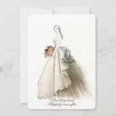 Belle Dessin nuptiale Invitation de douche nuptial (Dos)