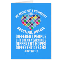 Belle Diversité Mosaïque Citation Carte d'immigrat
