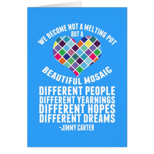Belle Diversité Mosaïque Citation Carte d'immigrat (Devant)
