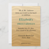 Belle, Douze ans, Invitation à une fête de plage (Dos)