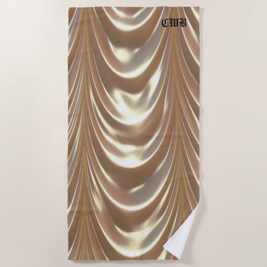 Belle Drape Elegant Patroon Monogram Strandlaken (Voorkant)